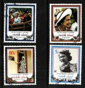 Norfolk Is.-Sc#385-8- id12-used set-QEII-60th birthday-1986-