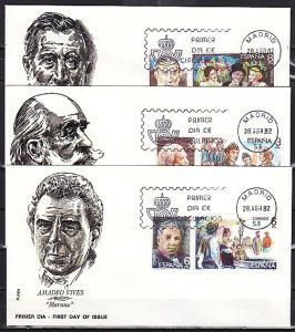 Spain, Scott cat. 2284-2289. Operetta Composers issue. 3 First day covers. ^