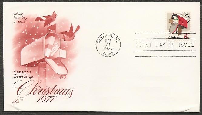 #1730 U/A ARTCRAFT FDC   Christmas Rural Mail Box