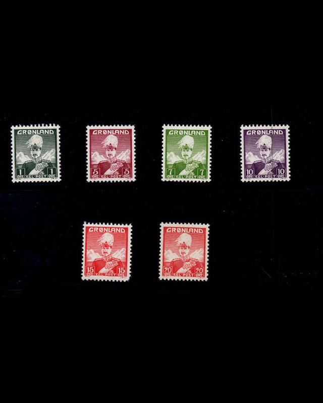 VINTAGE: GRONLAND 1938-46 OG NH PO SCOTT # 1-6 $ 22.10 LOT # VSAGRNL1938H-G1