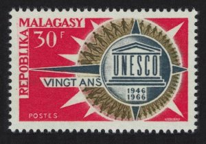 Malagasy Rep. 20th Anniversary of UNESCO 1966 MNH SG#124