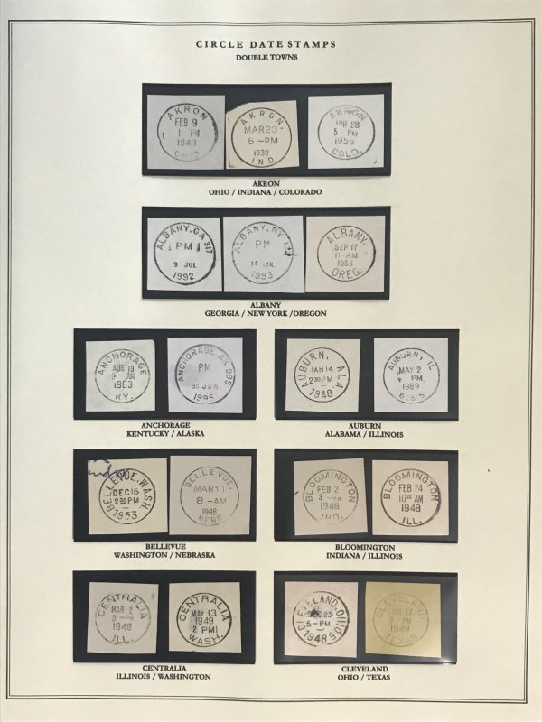 US Circular Date Stamp Collection (Odd/Boys/Girls/Double Town/Port/City/State)