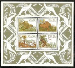 South Africa 1982 Dinosaurs Pre Historic Animals Fossils Sc 609a M/s MNH # 6279