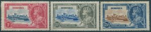 Dominica 1935 SG92-94 KGV silver jubilee (3) few toned perfs MH (amd)