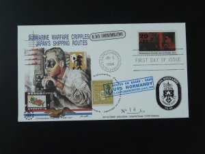 world war II ww2 D-Day commemoration FDC USA 1994 (posted on board USS Normandy)