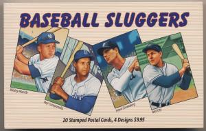 UX457a Baseball Sluggers Stamped Cards  PO wraped cat.$25 