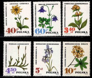 Poland Scott 1511-1516 MH* Flower set