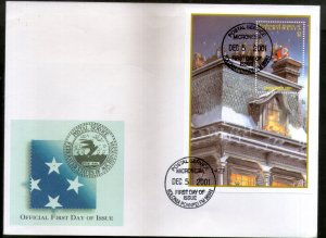 Micronesia 2001 Christmas Santa Claus Festival Sc 477 M/s FDC # 9623