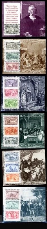 2624-29 Columbian Souvenir Sheet Set, MNH, Face Value $16.34