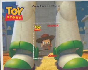 1997 Uganda Disney Toy Story Woody/Buzz SS  (Scott 1482)