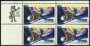 1529, Mint NH 10¢ Shifted Well Down Zip Block Skylab Stamps - Stuart Katz