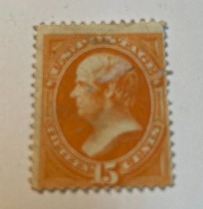 KAPPYSTAMPS US #163 1873 15c WEBSTER USED VERY LIGHT CANCEL  H554