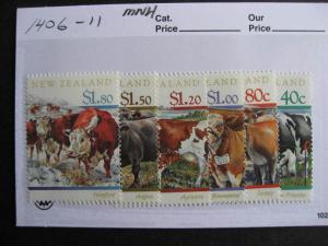 NEW ZEALAND domestic cattle set Sc 1406-11 MNH