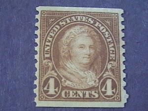 U.S.# 601-MINT/NEVER HINGED----YELLOW/BROWN----MARTHA WASHINGTON----1923(#A)