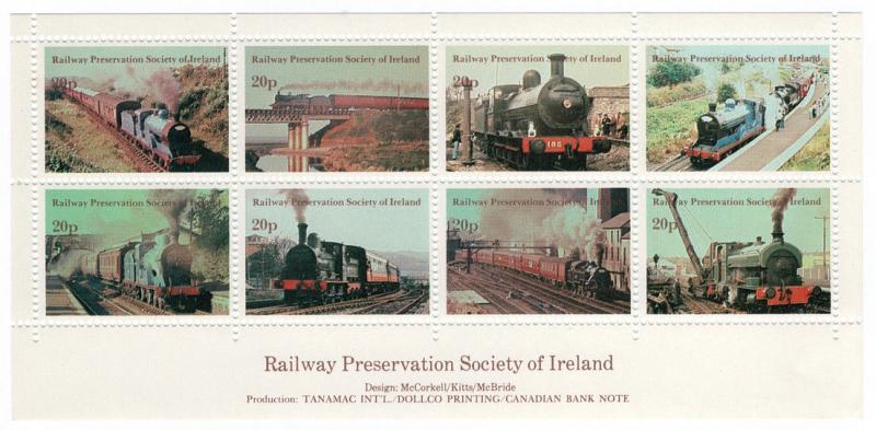 (I.B) Ireland Cinderella : Railway Preservation Society Mini-Sheet 20p