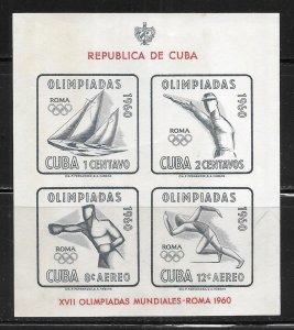 Cuba C213a 1960 Olympics s.s. MNH