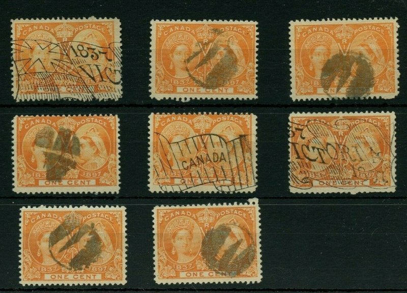 Nice cancels fancy and flags on Jubilee lot  Canada used