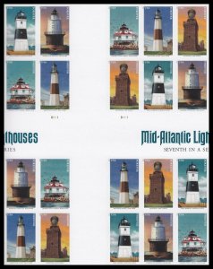 US 5625c Mid-Atlantic Lighthouses imperf NDC cross gutter block 20 A MNH 2021
