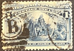 Scott#: 230 - Columbian: Columbus in Sight of Land 1¢ 1893 ABNC used - Lot 5