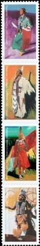 2025 73c Forever Powwows, Strip of 4 Scott 5978-5981 Mint F/VF NH