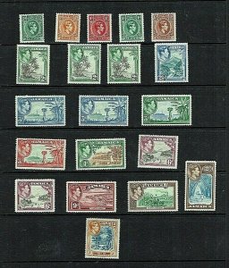 Jamaica: 1938, King George VI definitive  set to 5/- MLH