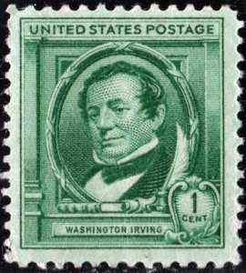 SC#859 1¢ Famous Americans: Washington Irving Single (1940) MNH