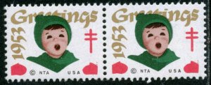 1953 CHRISTMAS SEAL, MINT NH HORIZONTAL PAIR - CHRIST055