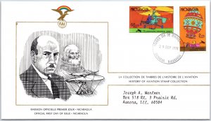HISTORY OF AVIATION TOPICAL FIRST DAY COVER SERIES 1978 - NICARAGUA 2c & 55c