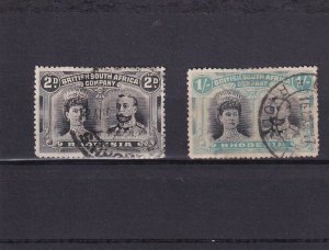 SA20d Rhodesia 1910 King George V and Queen Marie used stamps CV$20