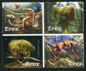 USA 5413a,5410-5413 Mint (NH) Tyrannosaurus Rex Block of 4 Forever Stamps