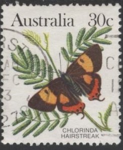 Australia 875A (used) 30c Chlorinda hairstreak butterfly (1983)