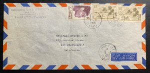 1955 Papeete Tahiti Airmail Commercial Cover to San Francisco CA USA  B