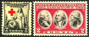 U.S. #702-703 MINT OG HR