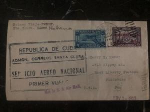 1930 St Clara Cuba First Flight Airmail cover FFC to Habana