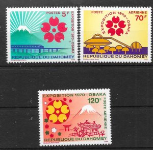 DAHOMEY SG402/4 1970 OSAKA WORLD FAIR SET MNH (r)