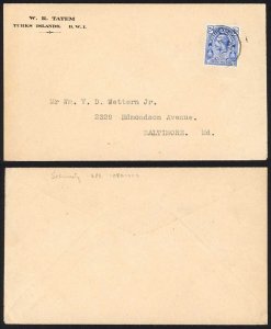 Turks and Caicos SG132 2 1/2d on Cover