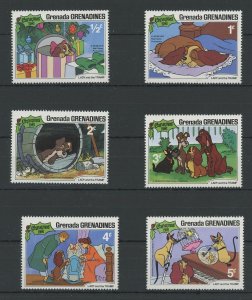 Grenada Disney Stamps Lady and The Tramp Dog Serie Set of 6 Stamps Mint NH