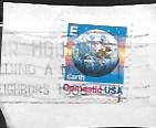 US #2277 on paper.  E stamp for Domestic USA, showing Earth.