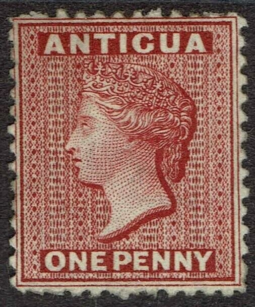 ANTIGUA 1872 QV 1D WMK CROWN CC REVERSED PERF 12.5 