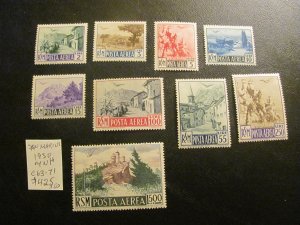 SAN MARINO  1950 MNH SC C63-71    SET  XF  $425 (152)