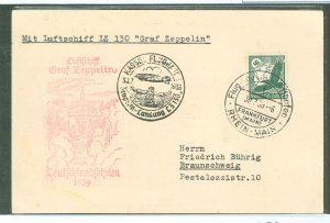 Germany C52 1939 Card carried on the Graf Zeppelin's (LZ130) 30 July 1939 Kassel Flight with a Frankfurt-Main cancel plu...