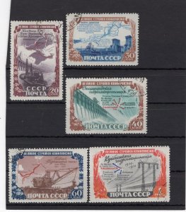 RUSSIA YR 1951,SC 1598-1602,USED,HYDROELECTRIC STATION