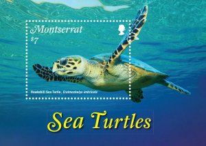 Montserrat 2016 - Wildlife Sea Turtles - Souvenir Stamp Sheet Scott #1387 - MNH