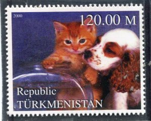 Turkmenistan 2000 PUPPY CAT & DOG Stamp Perforated Mint (NH)