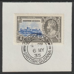 Br GUIANA  1935 KG5 SILVER JUBILEE  2c on piece with MADAME JOSEPH  POSTMARK