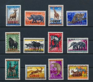 CONGO 1960 Animals in Natural Colors (12v Cpt) MLH CV$10+