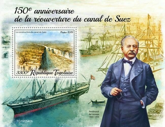 Z08 TG190540b TOGO 2019 Opening of Suez canal MNH ** Postfrisch