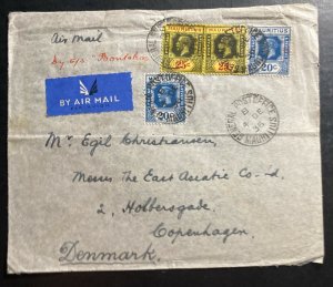 1936  Mauritius Airmail Commercial Cover To Copenhagen Denmark