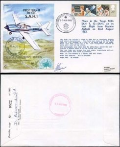 AC7 First Flight of the S.A.H.1 Signed by Air Vice Marshal G.C. Cairns