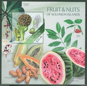 SOLOMON ISLANDS  2013  FRUITS AND NUTS SOUVNIR SHEET MINT NH